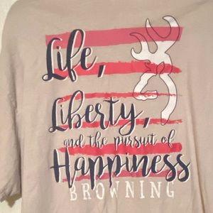 2xl plus size Browning Shirt Life Liberty and the Pursuit of Happiness Browning